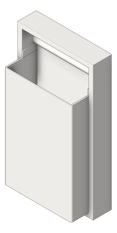 3D Shaded Image of WasteBin SurfaceMount ASIJDMacDonald Traditional 46L