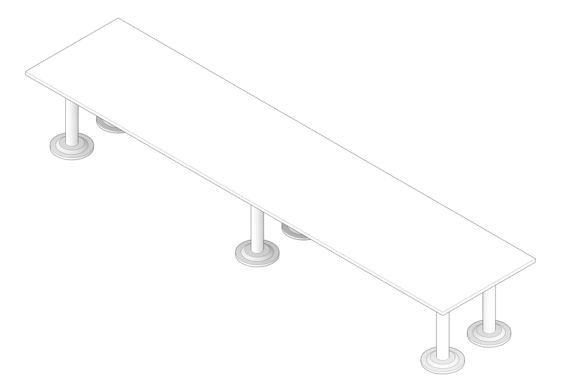 3D Documentation Image of Bench FloorMount ASI Phenolic