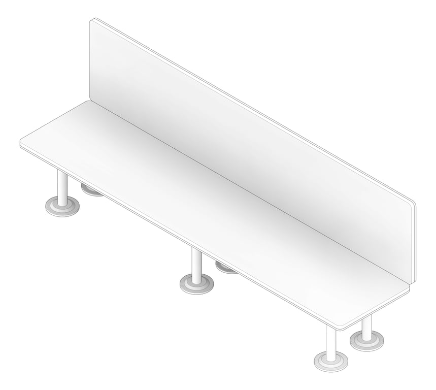 3D Documentation Image of Bench FloorMount ASI Plastic