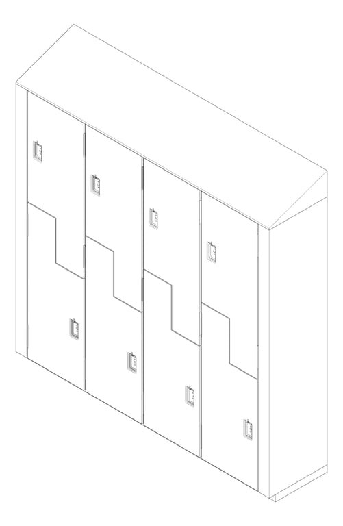 3D Documentation Image of LockerArray Phenolic ASI TraditionalPlus