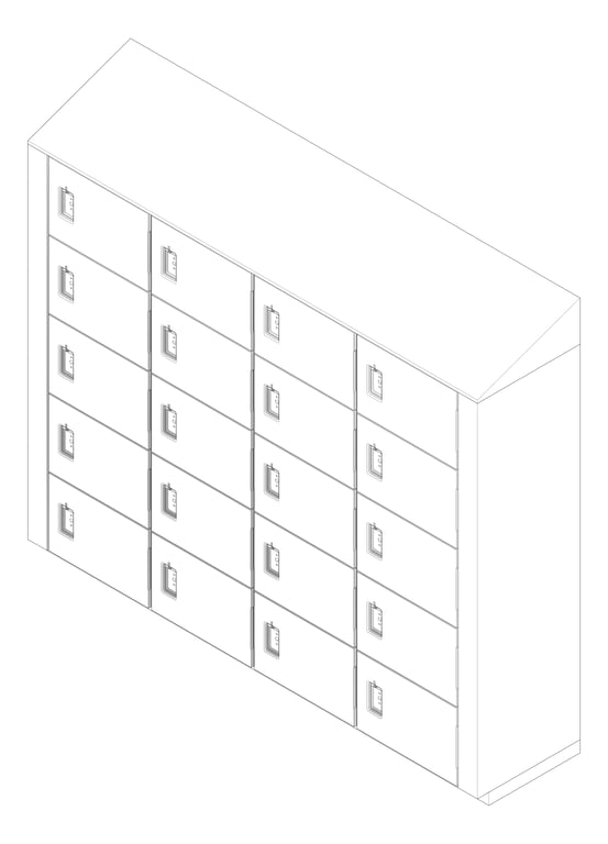 3D Documentation Image of LockerArray Phenolic ASI Traditional