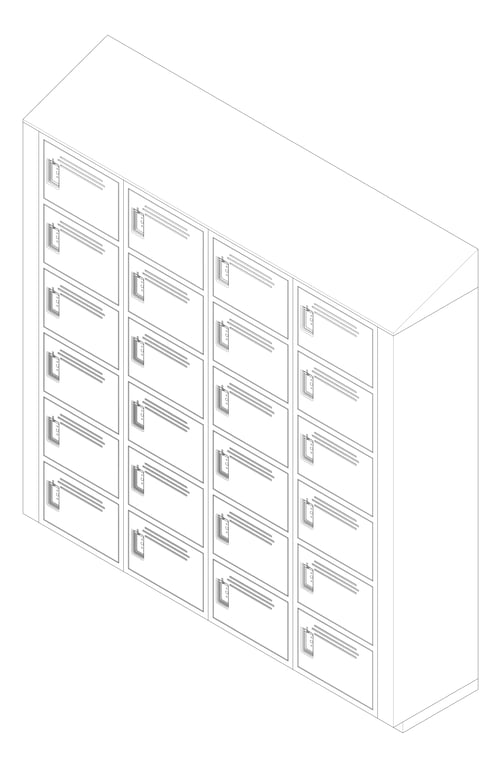 3D Documentation Image of LockerArray Plastic ASI TraditionalPlus