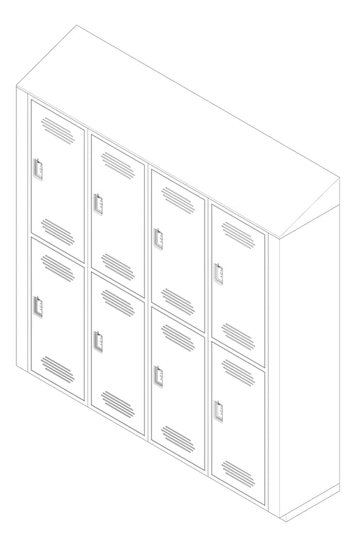 3D Documentation Image of LockerArray Plastic ASI Traditional