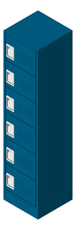 3D Shaded Image of Locker Metal ASI Competitor SixTier