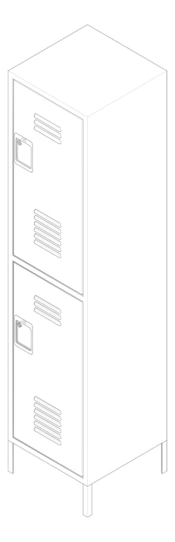 3D Documentation Image of Locker Metal ASI TraditionalPlus DoubleTier