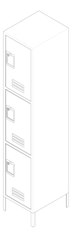 3D Documentation Image of Locker Metal ASI TraditionalPlus TripleTier