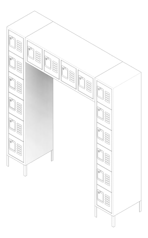 3D Documentation Image of Locker Metal ASI Traditional 16Person