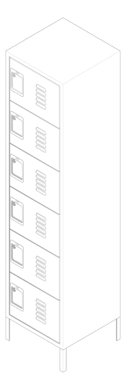 3D Documentation Image of Locker Metal ASI Traditional SixTier