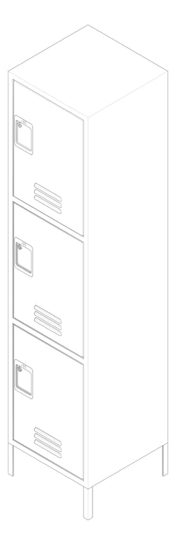 3D Documentation Image of Locker Metal ASI Traditional TripleTier