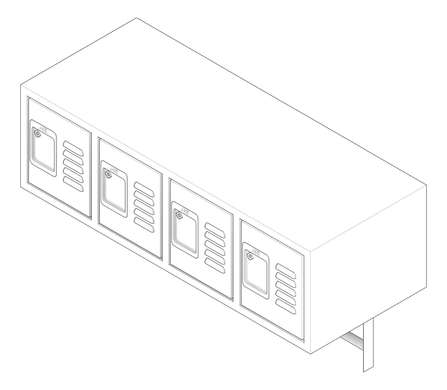 3D Documentation Image of Locker Metal ASI Traditional WallMount