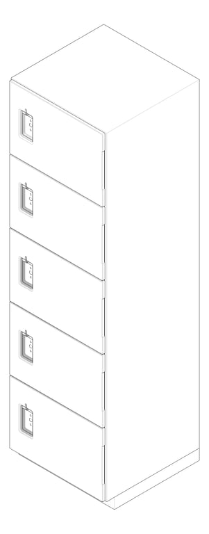 3D Documentation Image of Locker Phenolic ASI TraditionalPlus FiveTier