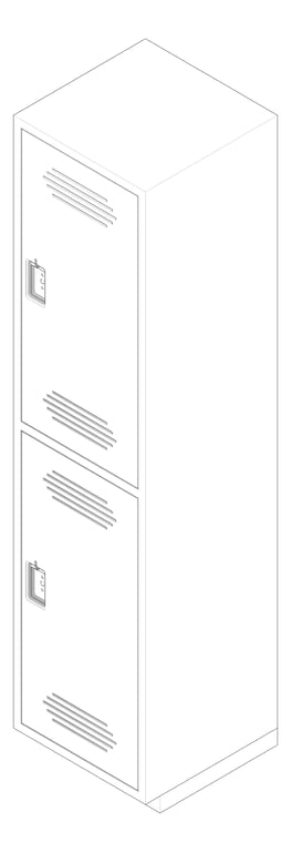 3D Documentation Image of Locker Plastic ASI TraditionalPlus DoubleTier