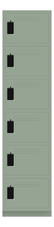 Front Image of Locker Plastic ASI Traditional SixTier