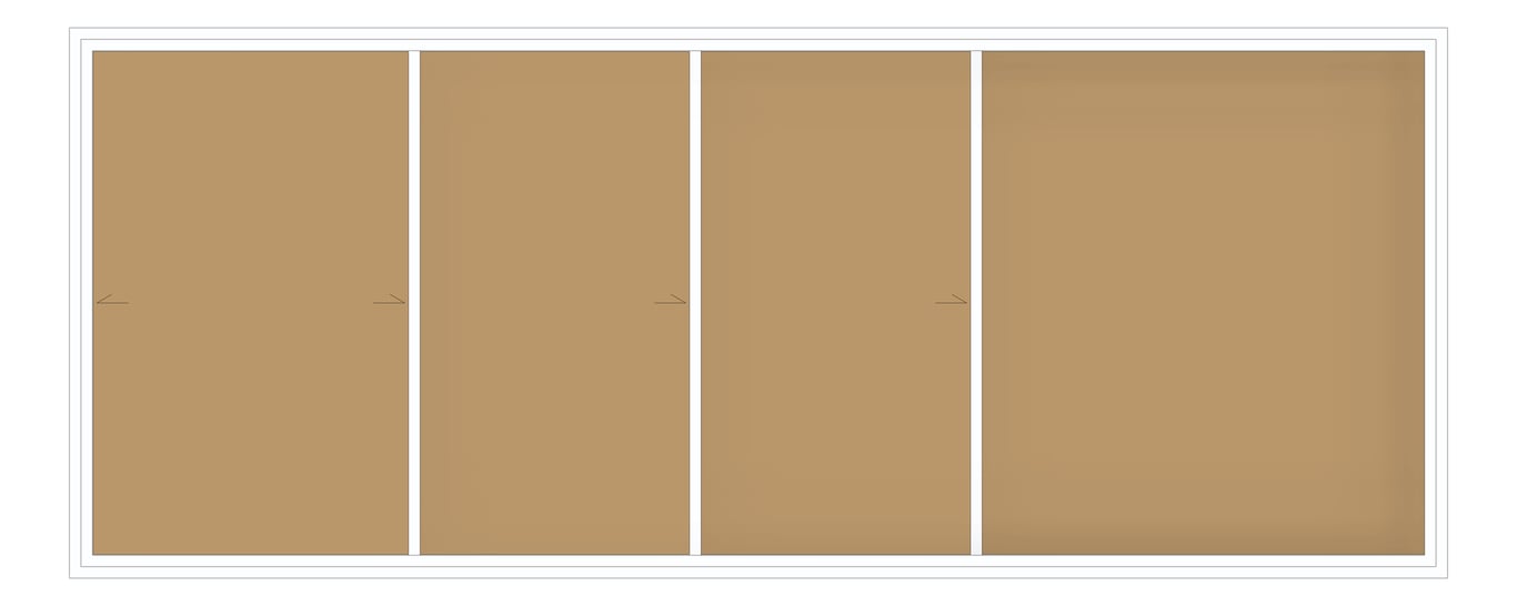 Front Image of Board Bulletin ASI HorizontalSliders NaturalCork Triple
