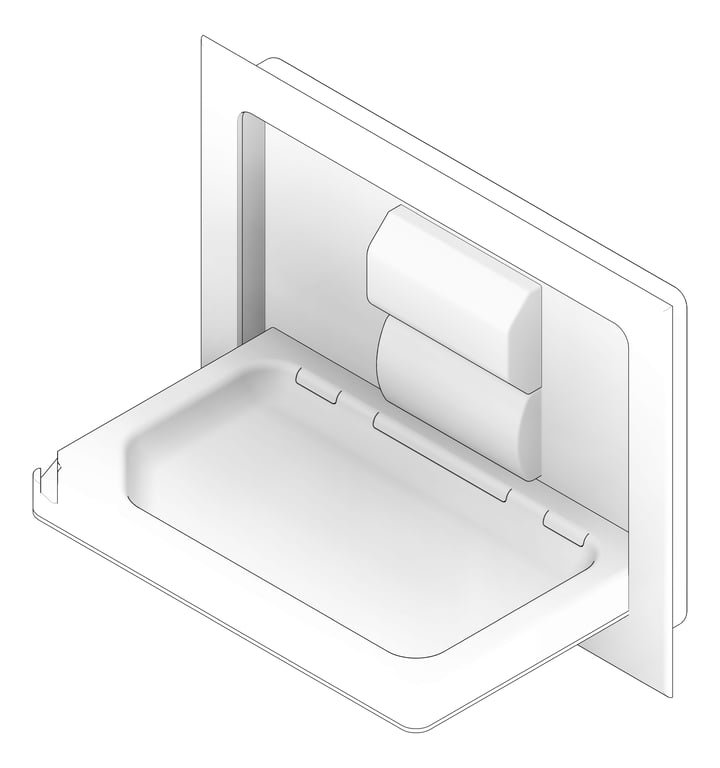 3D Documentation Image of BabyChangeStation Recessed ASI Horizontal StainlessSteel ADA