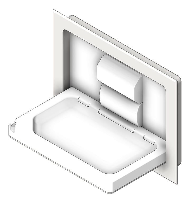 Image of BabyChangeStation Recessed ASI Horizontal StainlessSteel ADA