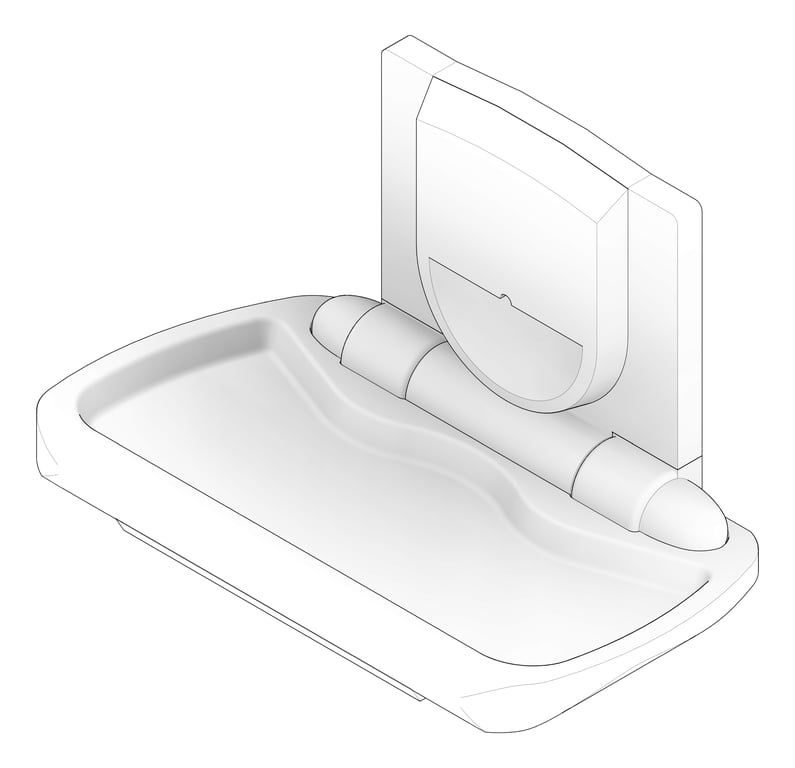 3D Documentation Image of BabyChangeStation SurfaceMount ASI Horizontal HDPE