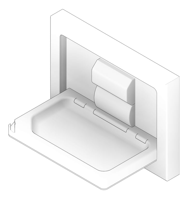 3D Documentation Image of BabyChangeStation SurfaceMount ASI Horizontal StainlessSteel ADA