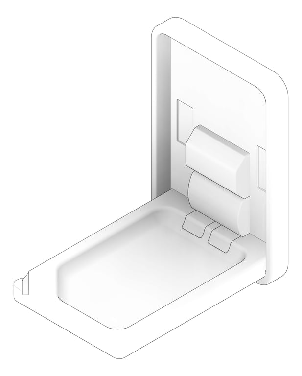 3D Documentation Image of BabyChangeStation SurfaceMount ASI Vertical Plastic