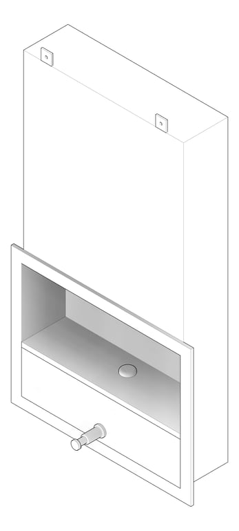 3D Documentation Image of Cabinet RecessedBehindMirror ASI Shelf SoapDispenser TowelDispenser