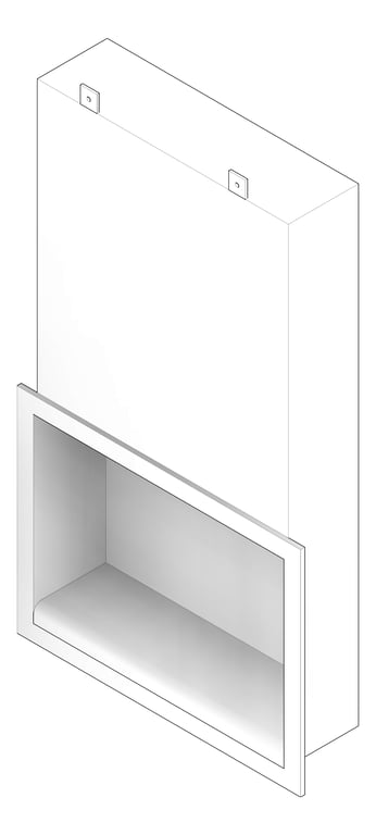 3D Documentation Image of Cabinet RecessedBehindMirror ASI Shelf TowelDispenser