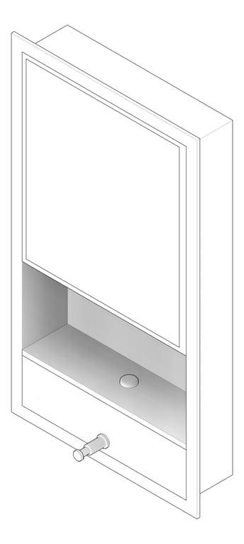 3D Documentation Image of Cabinet Recessed ASI Traditional Shelf SoapDispenser TowelDispenser