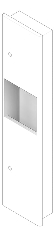 3D Documentation Image of CombinationUnit Recessed ASI Profile PaperDispenser 4.5Gal