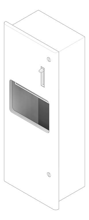 3D Documentation Image of CombinationUnit Recessed ASI Profile RollPaperDispenser 10.5Gal