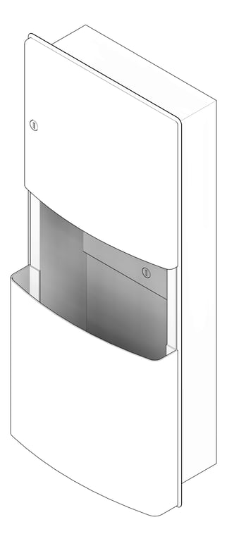 3D Documentation Image of CombinationUnit Recessed ASI Roval PaperDispenser 3Gal