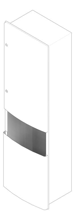 3D Documentation Image of CombinationUnit Recessed ASI Roval RollPaperDispenser Electric 13.5Gal