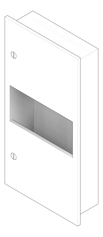 3D Documentation Image of CombinationUnit Recessed ASI Simplicity PaperDispenser 2.2Gal