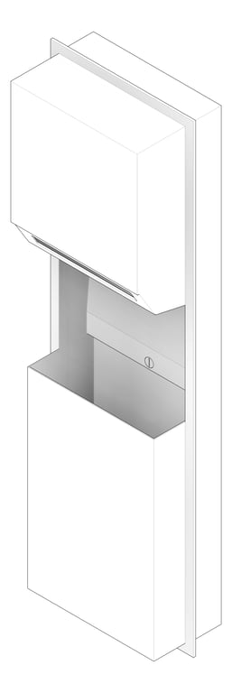 3D Documentation Image of CombinationUnit Recessed ASI Simplicity RollPaperDispenser Battery 12Gal