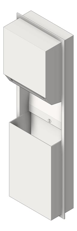 Image of CombinationUnit Recessed ASI Simplicity RollPaperDispenser Battery 12Gal