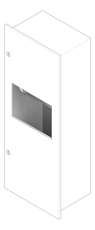 3D Documentation Image of CombinationUnit Recessed ASI Simplicity RollPaperDispenser Battery 9.9Gal