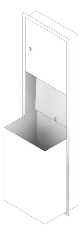 3D Documentation Image of CombinationUnit Recessed ASI Traditional PaperDispenser 18Gal