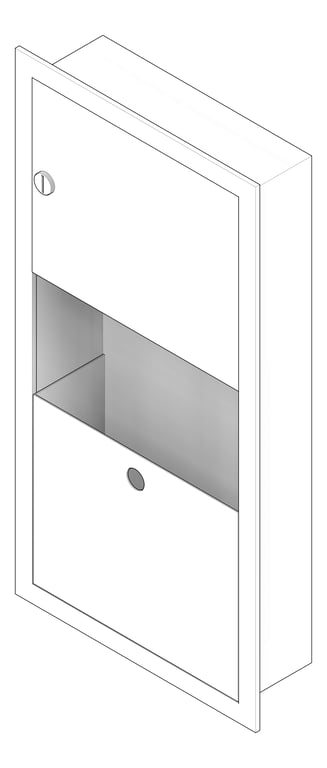 3D Documentation Image of CombinationUnit Recessed ASI Traditional PaperDispenser 2Gal