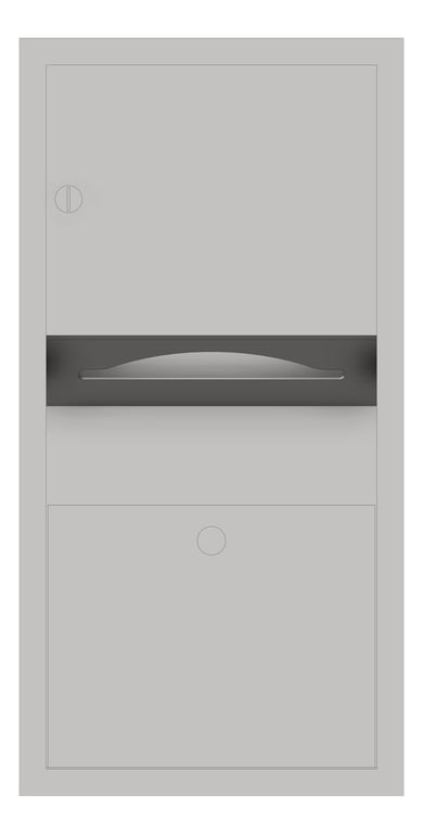 Front Image of CombinationUnit Recessed ASI Traditional PaperDispenser 2Gal