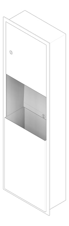 3D Documentation Image of CombinationUnit Recessed ASI Traditional PaperDispenser Adjustable 12Gal