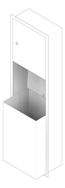 3D Documentation Image of CombinationUnit Recessed ASI Traditional PaperDispenser Adjustable 18Gal