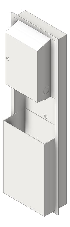 Image of CombinationUnit Recessed ASI Traditional RollPaperDispenser 13.5Gal