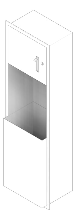 3D Documentation Image of CombinationUnit Recessed ASI Traditional RollPaperDispenser 18Gal