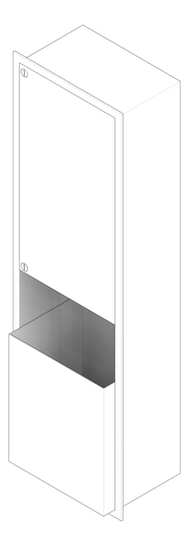 3D Documentation Image of CombinationUnit Recessed ASI Traditional RollPaperDispenser Electric 12Gal