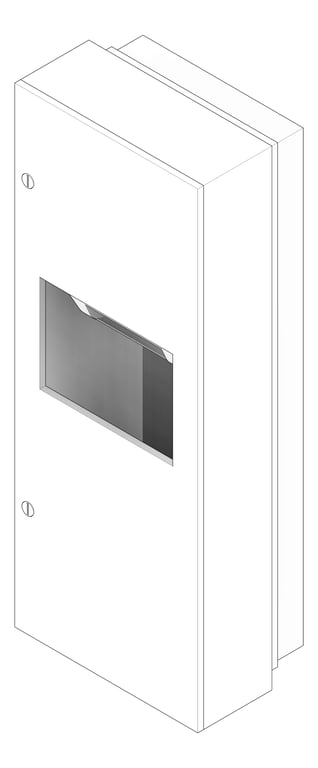 3D Documentation Image of CombinationUnit SemiRecessed ASI Simplicity RollPaperDispenser Electric 9.9Gal