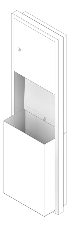 3D Documentation Image of CombinationUnit SemiRecessed ASI Traditional PaperDispenser 12Gal