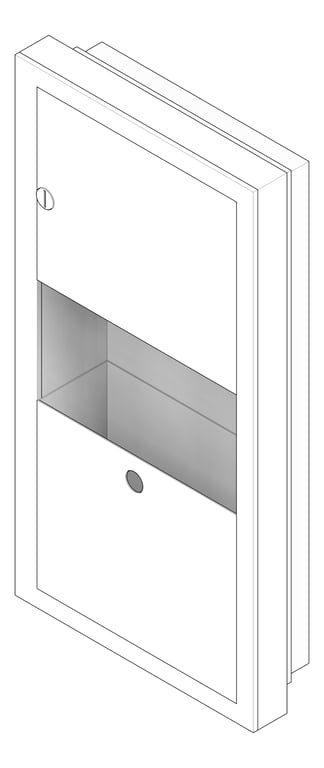 3D Documentation Image of CombinationUnit SemiRecessed ASI Traditional PaperDispenser 2Gal