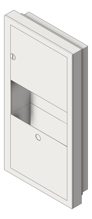 Image of CombinationUnit SemiRecessed ASI Traditional PaperDispenser 2Gal