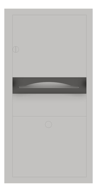 Front Image of CombinationUnit SemiRecessed ASI Traditional PaperDispenser 2Gal