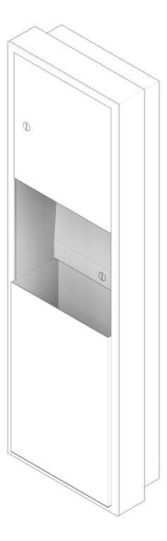 3D Documentation Image of CombinationUnit SemiRecessed ASI Traditional PaperDispenser Adjustable 12Gal