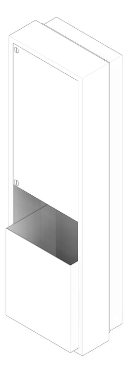 3D Documentation Image of CombinationUnit SemiRecessed ASI Traditional RollPaperDispenser Electric 12Gal