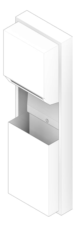 3D Documentation Image of CombinationUnit SurfaceMount ASI Simplicity RollPaperDispenser Battery 12Gal